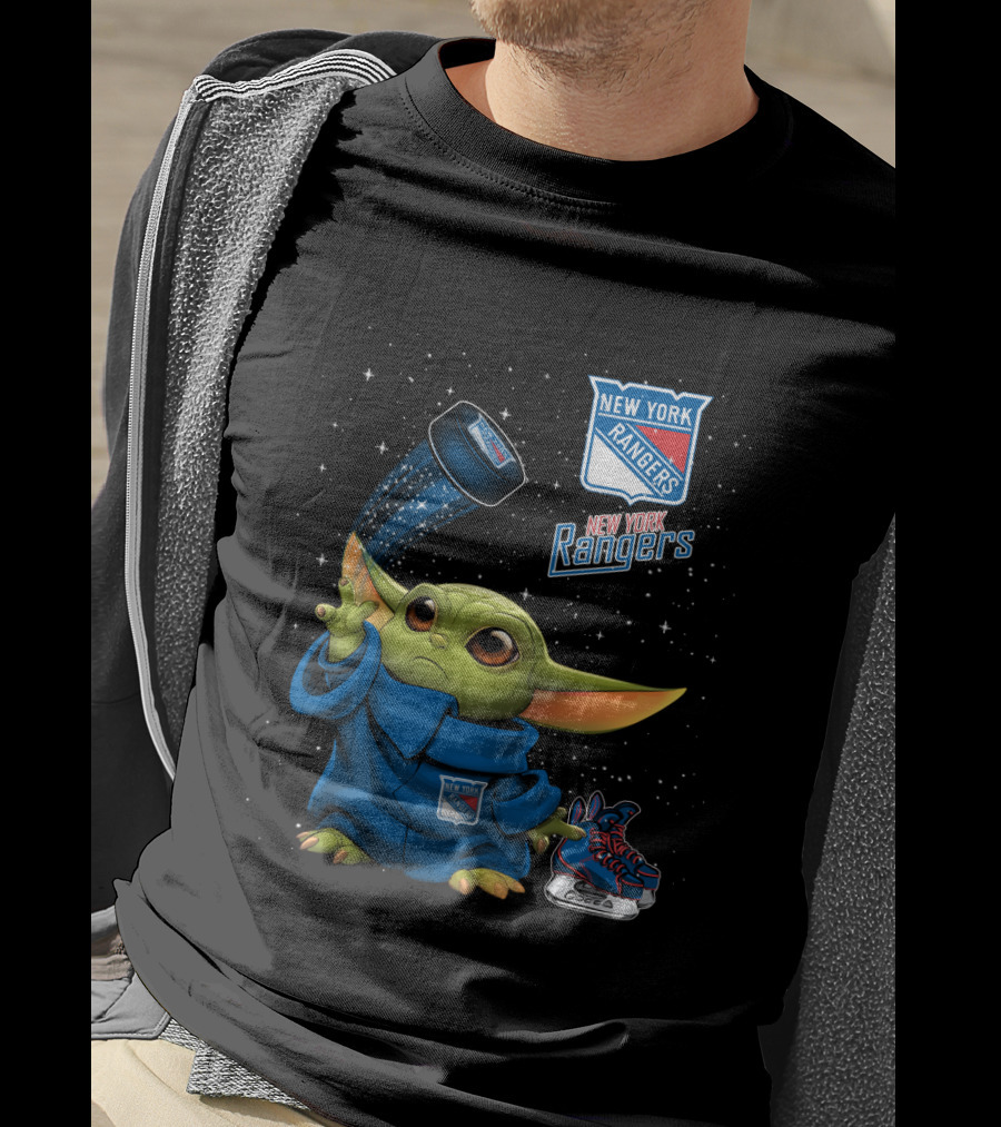 New York Rangers Baby Yoda Hockey Magic T-Shirt