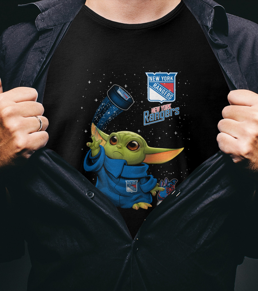 New York Rangers Baby Yoda Hockey Magic T-Shirt