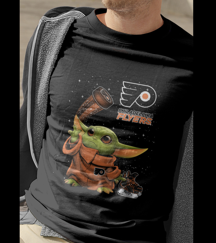 Philadelphia Flyers Baby Yoda Star Wars Hockey Fan T-Shirt