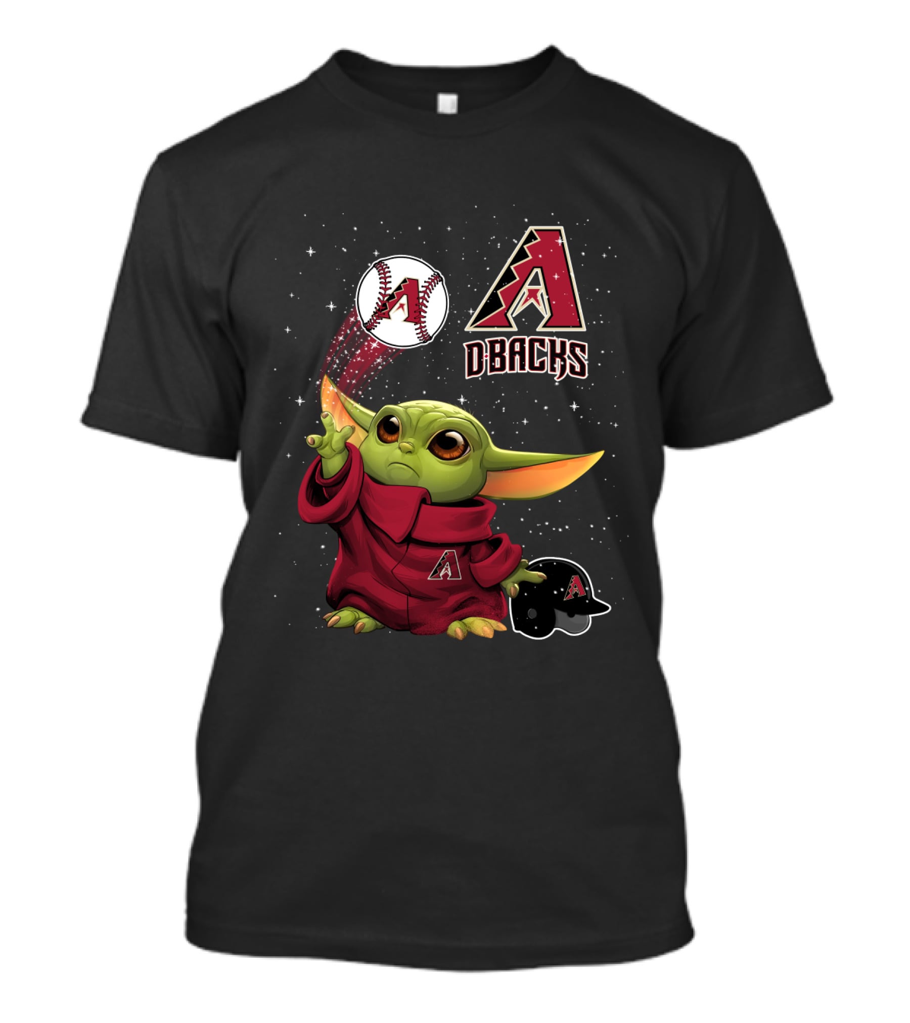 Arizona Diamondbacks Star Wars Baby Yoda Baseball Pitching Magic T-Shirt