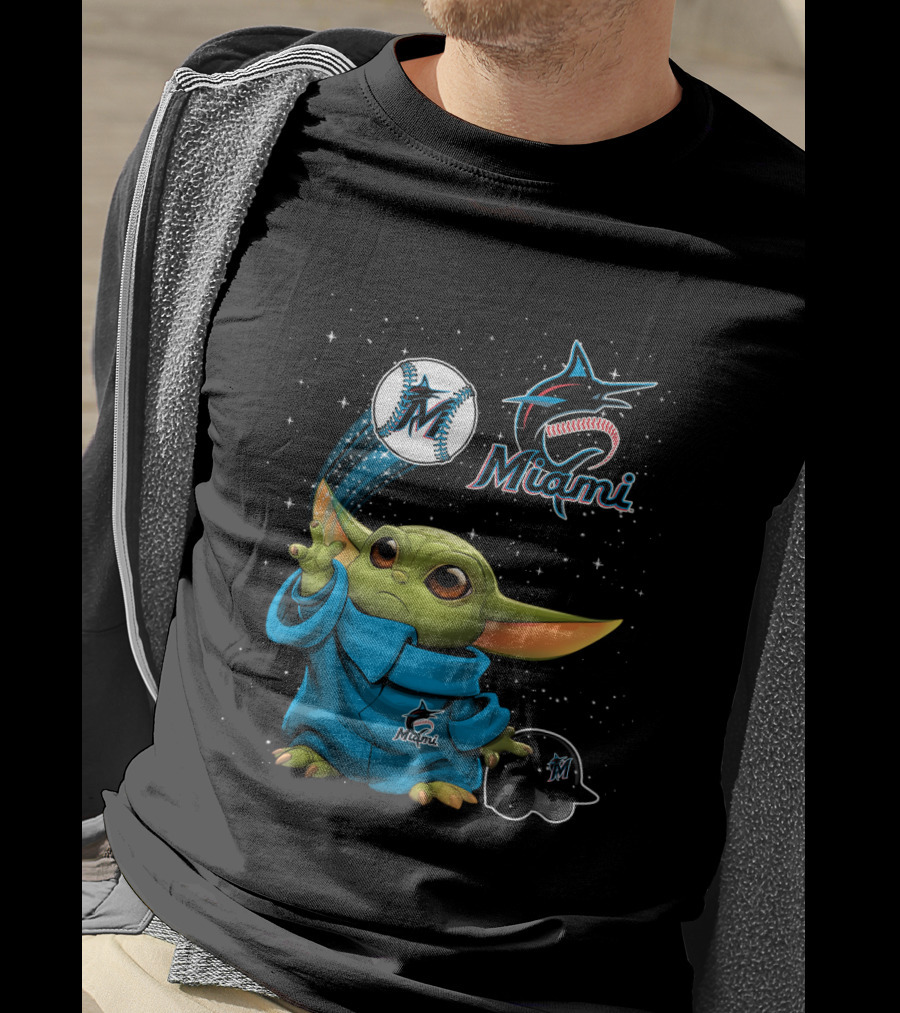Miami Marlins Baby Alien Starry Baseball Magic T-Shirt