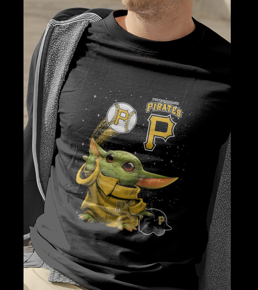 Pittsburgh Pirates Baseball And Adorable Green Character In Yellow Outfit T-Shirt
