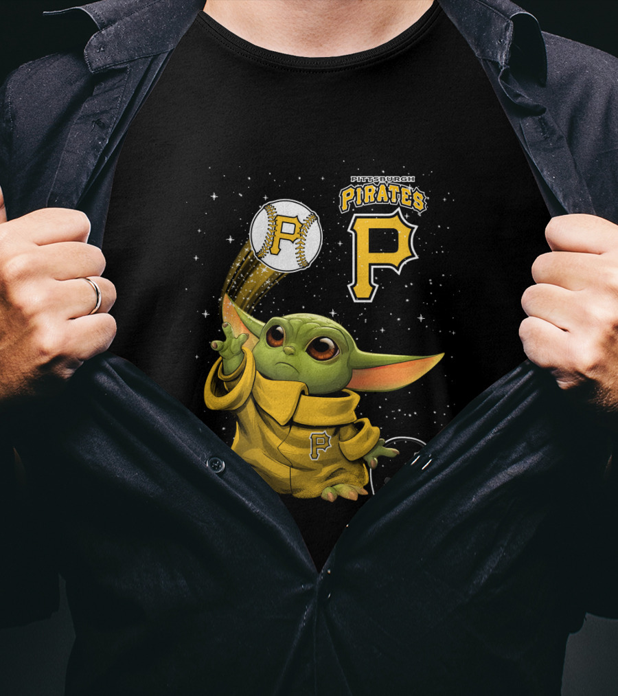 Pittsburgh Pirates Baseball And Adorable Green Character In Yellow Outfit T-Shirt