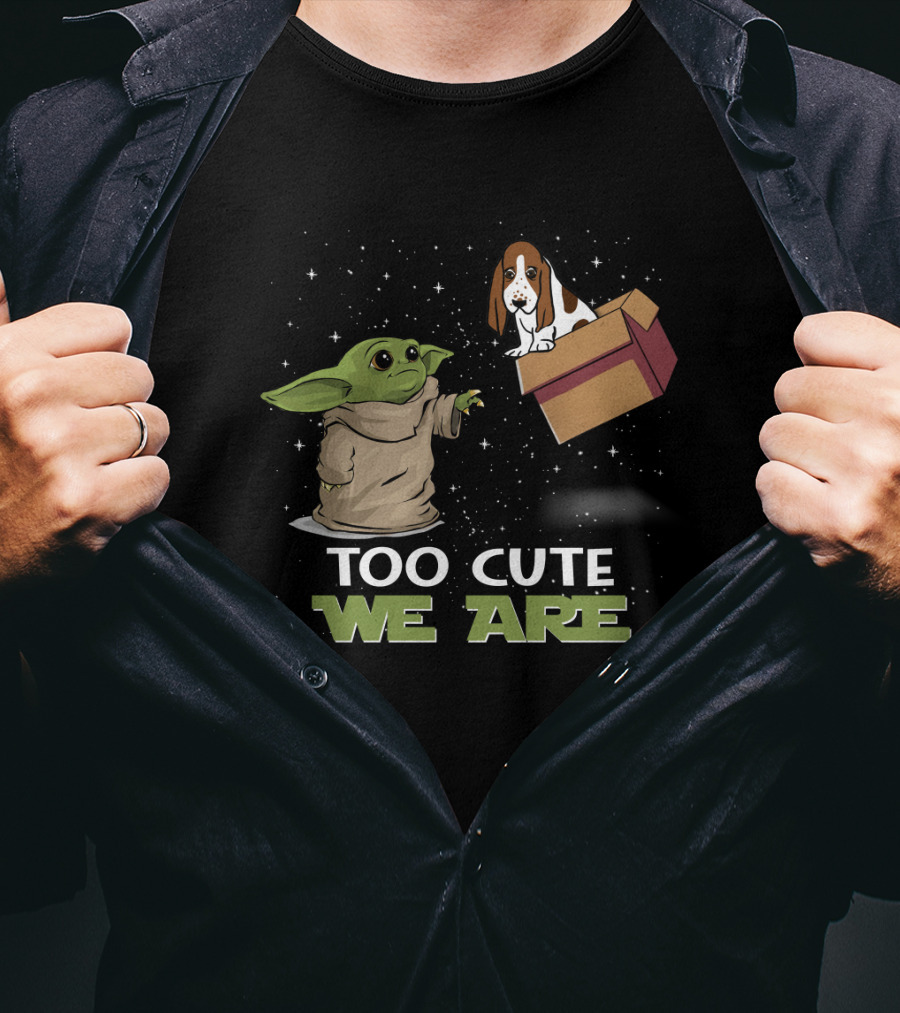 Too Cute We Are Baby Yoda Basset Hound T-Shirt