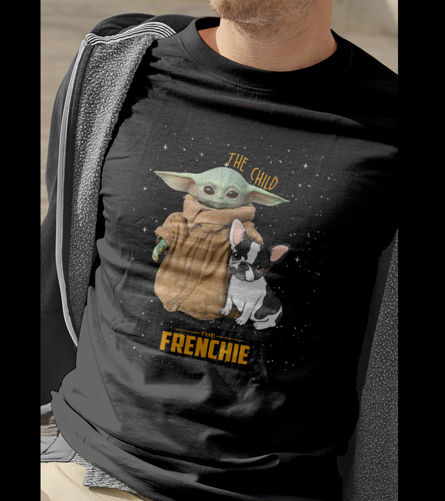 The Child Baby Yoda And Frenchie Star Wars T-Shirt