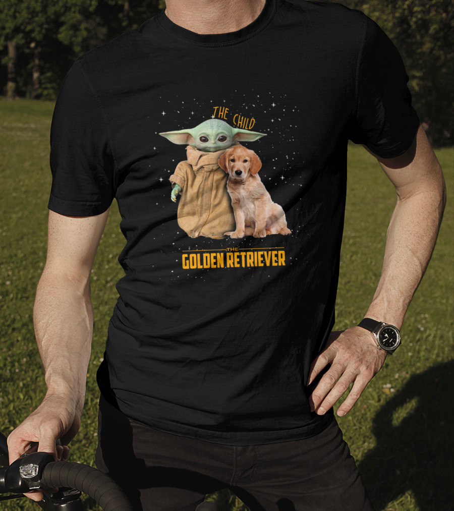 The Child Baby Yoda And Golden Retriever Star Wars Mashup T-Shirt