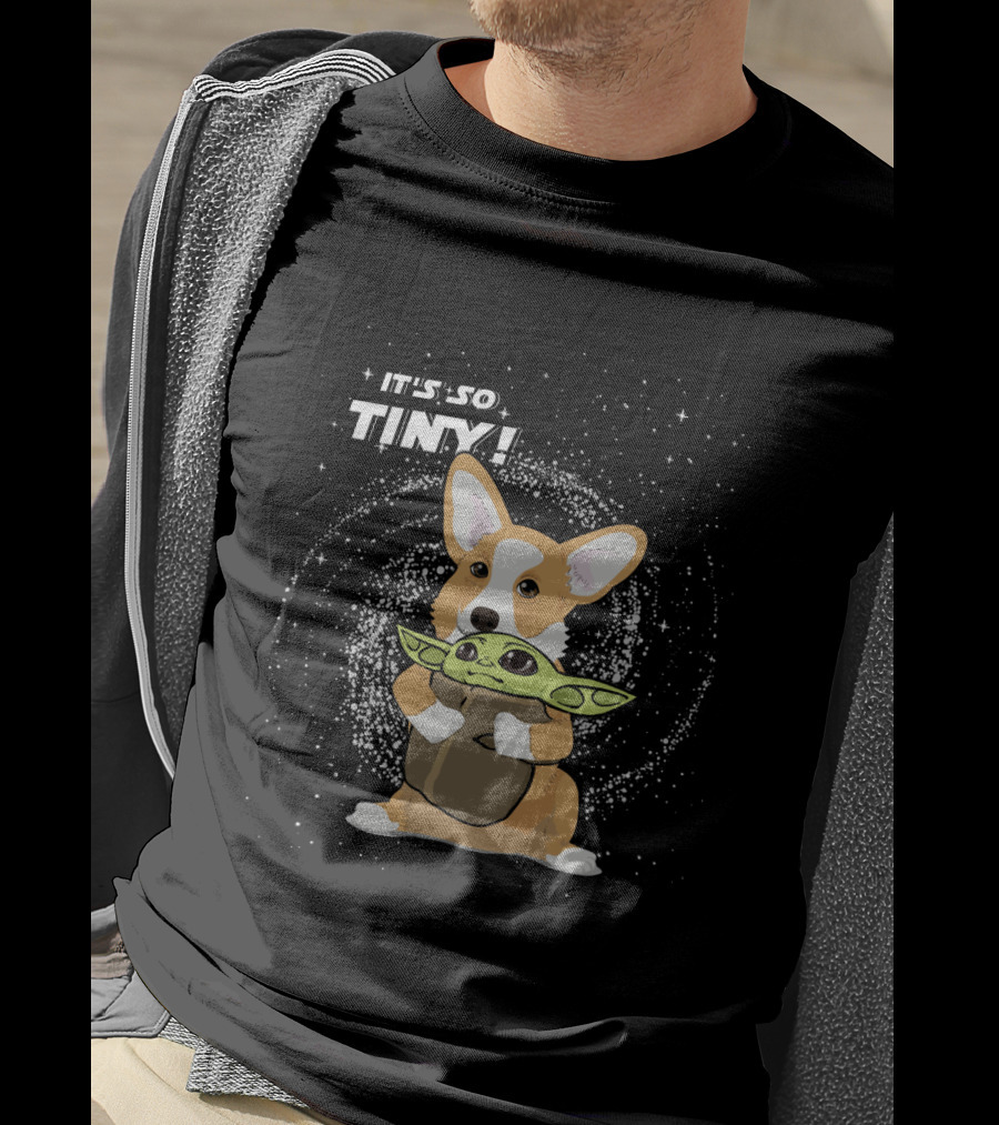 It's So Tiny Baby Yoda Corgi Hug T-Shirt