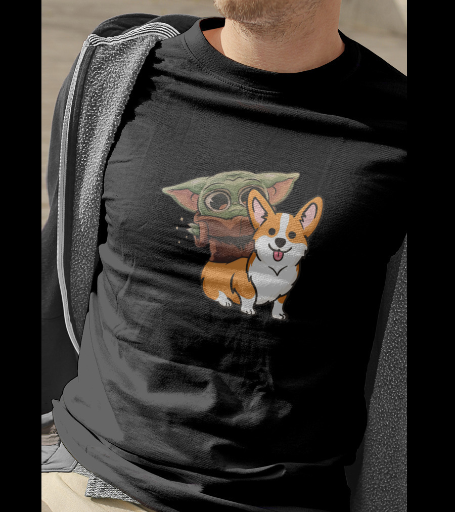 Corgi And Baby Alien Character T-Shirt