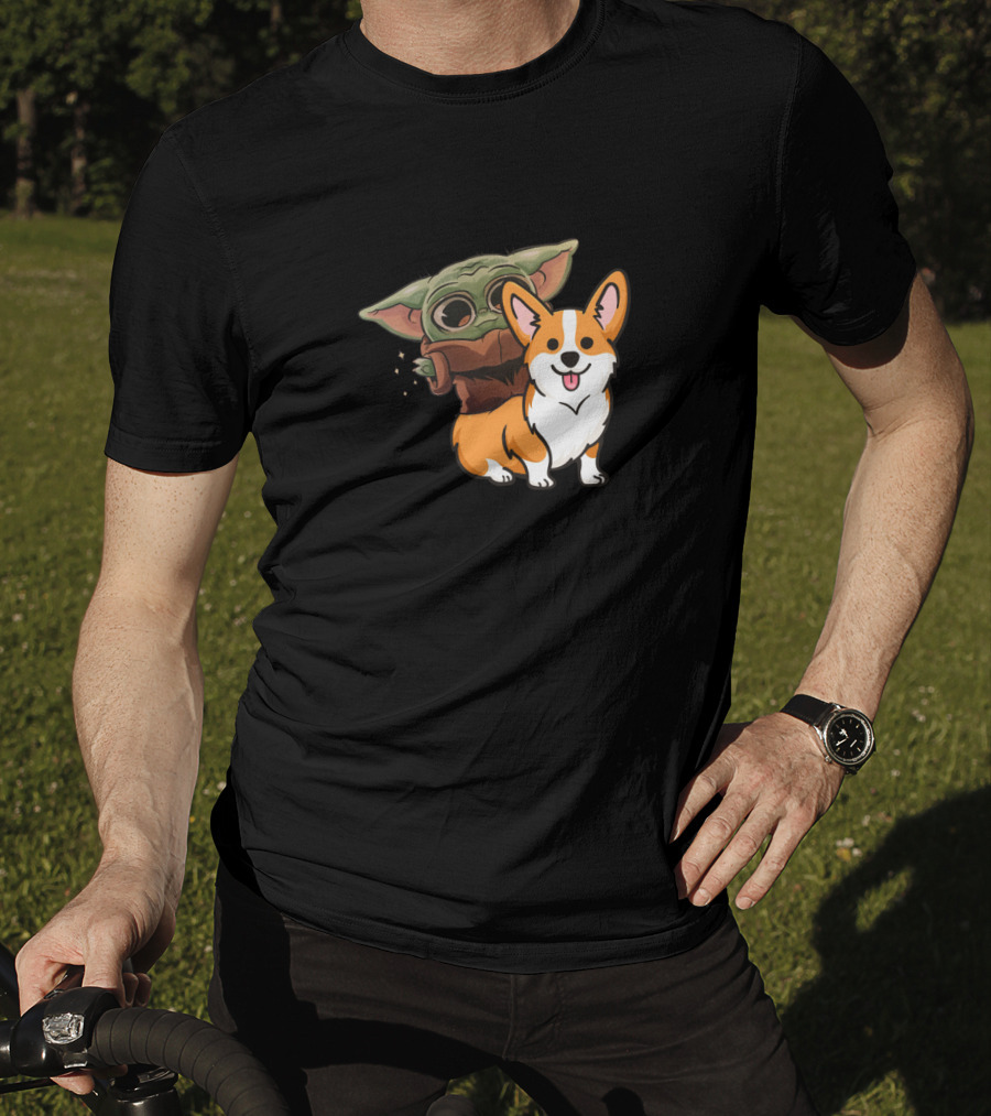 Corgi And Baby Alien Character T-Shirt