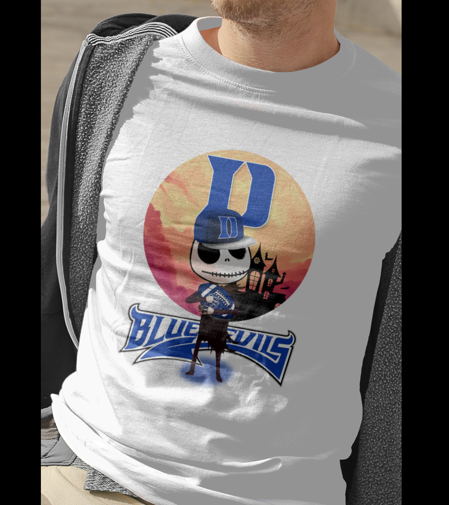 Duke Blue Devils Skeleton Halloween Scene T-Shirt