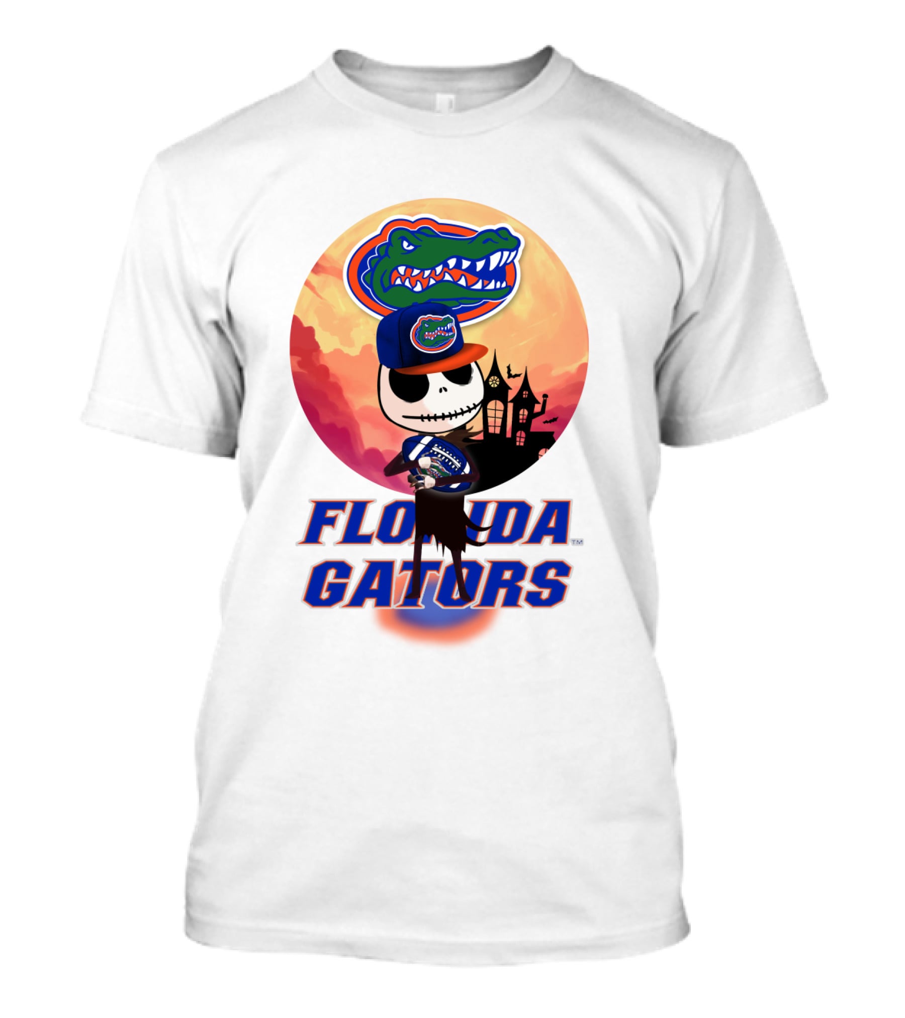 Florida Gators Jack Skellington Sunset Scene T-Shirt