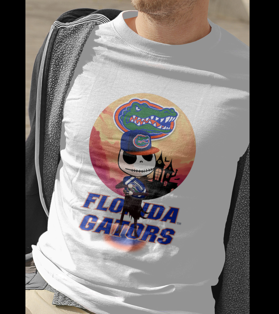 Florida Gators Jack Skellington Sunset Scene T-Shirt