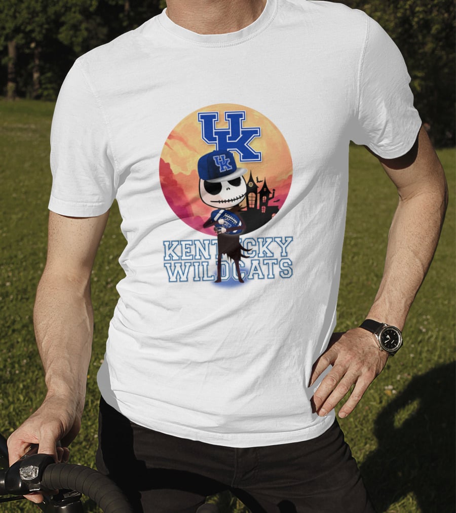 Kentucky Wildcats Skeleton With Uk Logo And Spooky T-Shirt