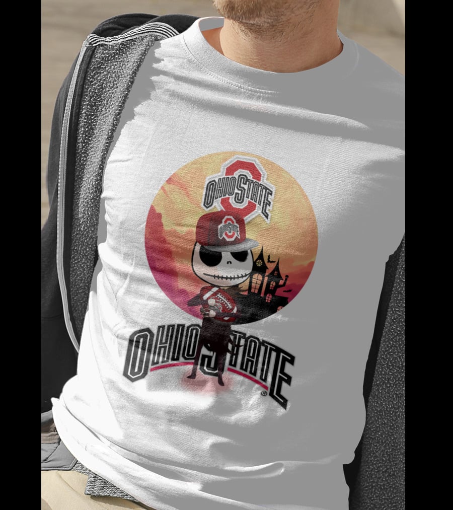 Ohio State Skeleton Character With Hat And Scarf T-Shirt
