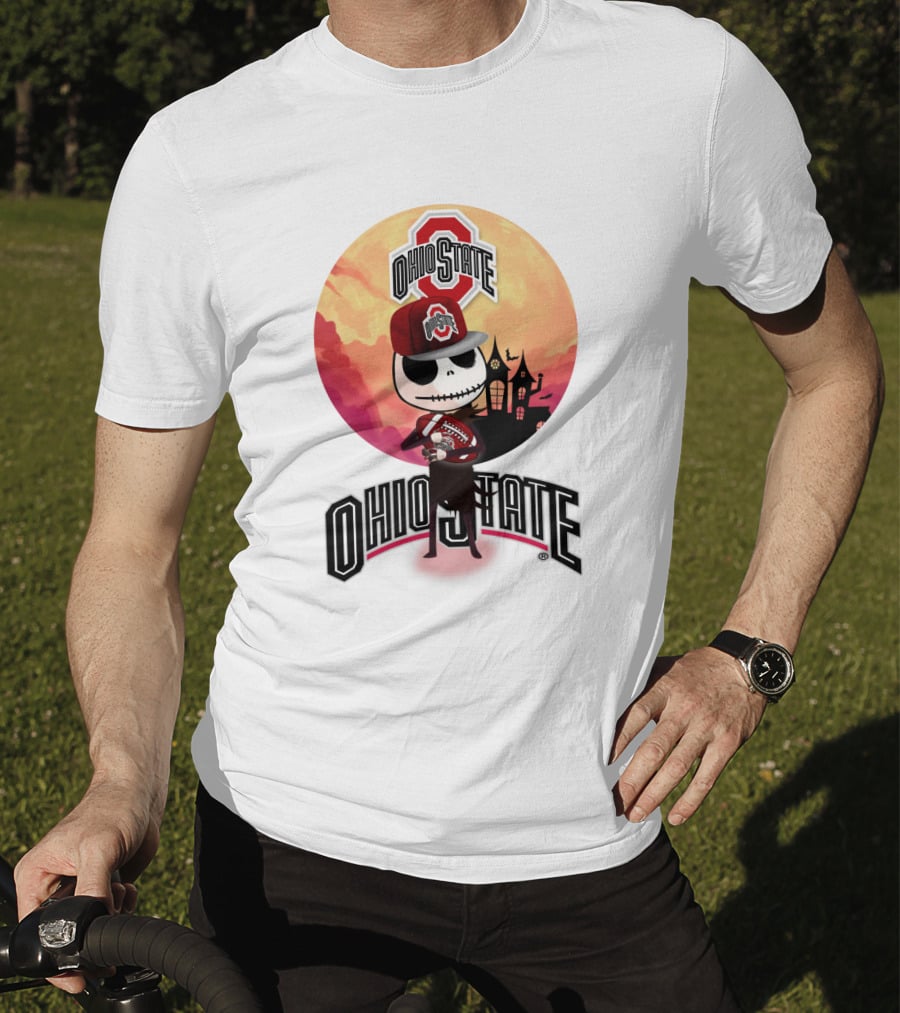 Ohio State Skeleton Character With Hat And Scarf T-Shirt