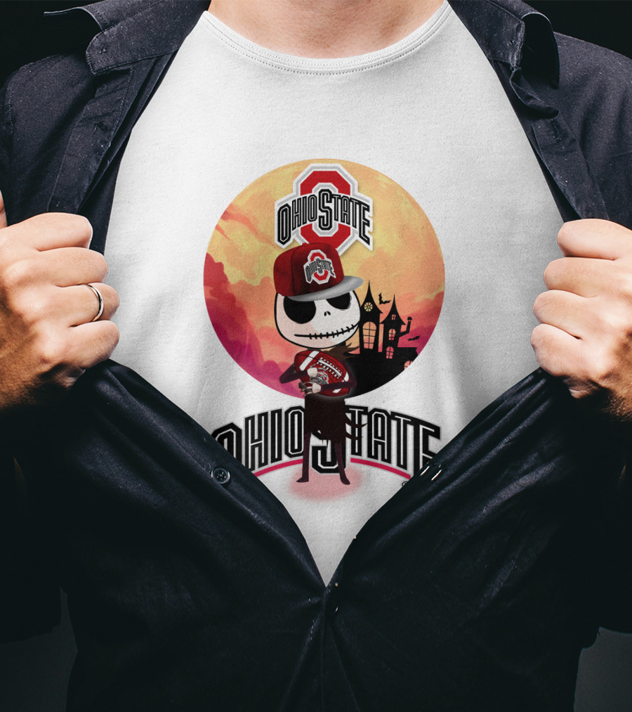 Ohio State Skeleton Character With Hat And Scarf T-Shirt