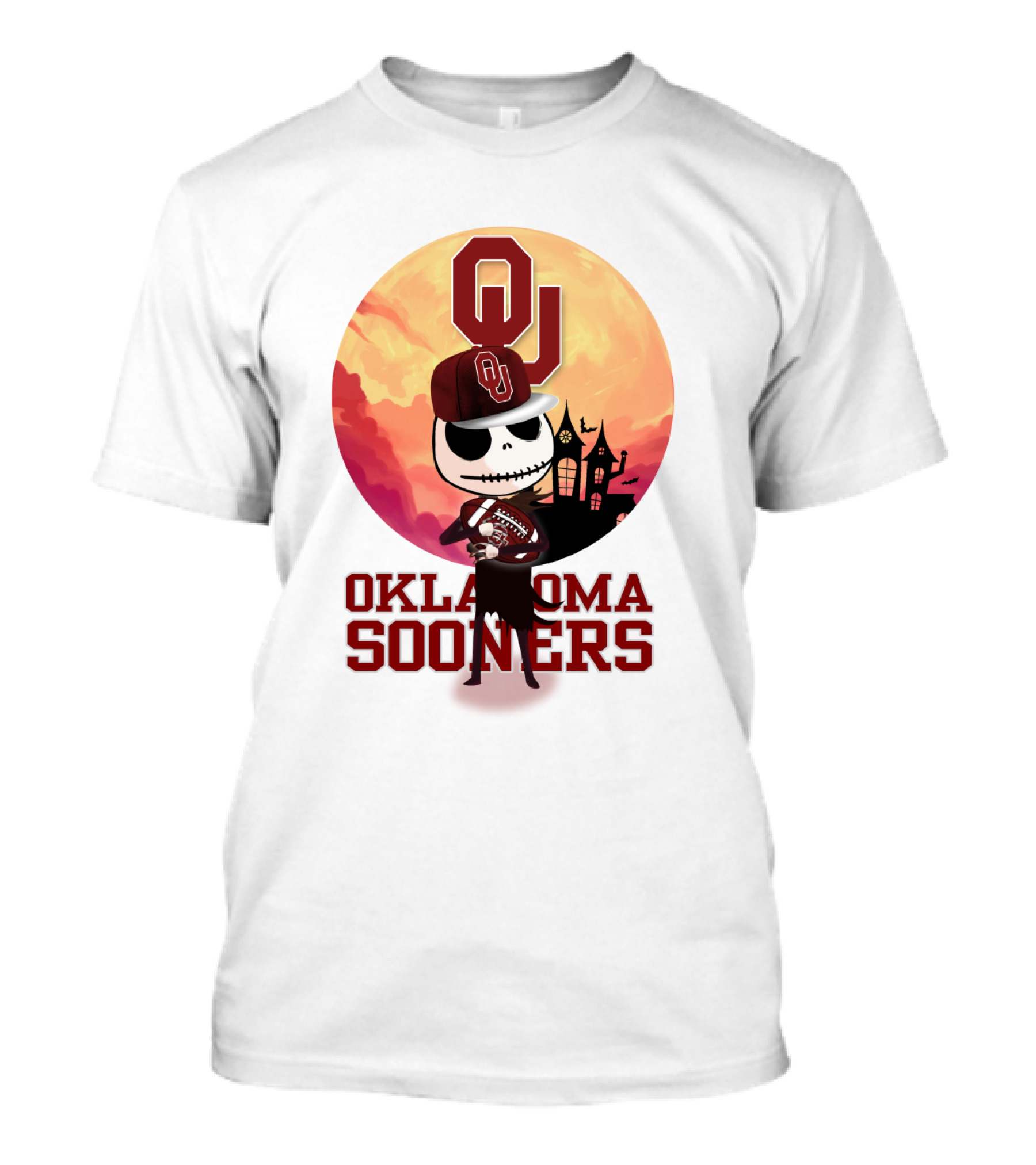 Oklahoma Sooners Jack Skellington Football Ou Halloween T-Shirt