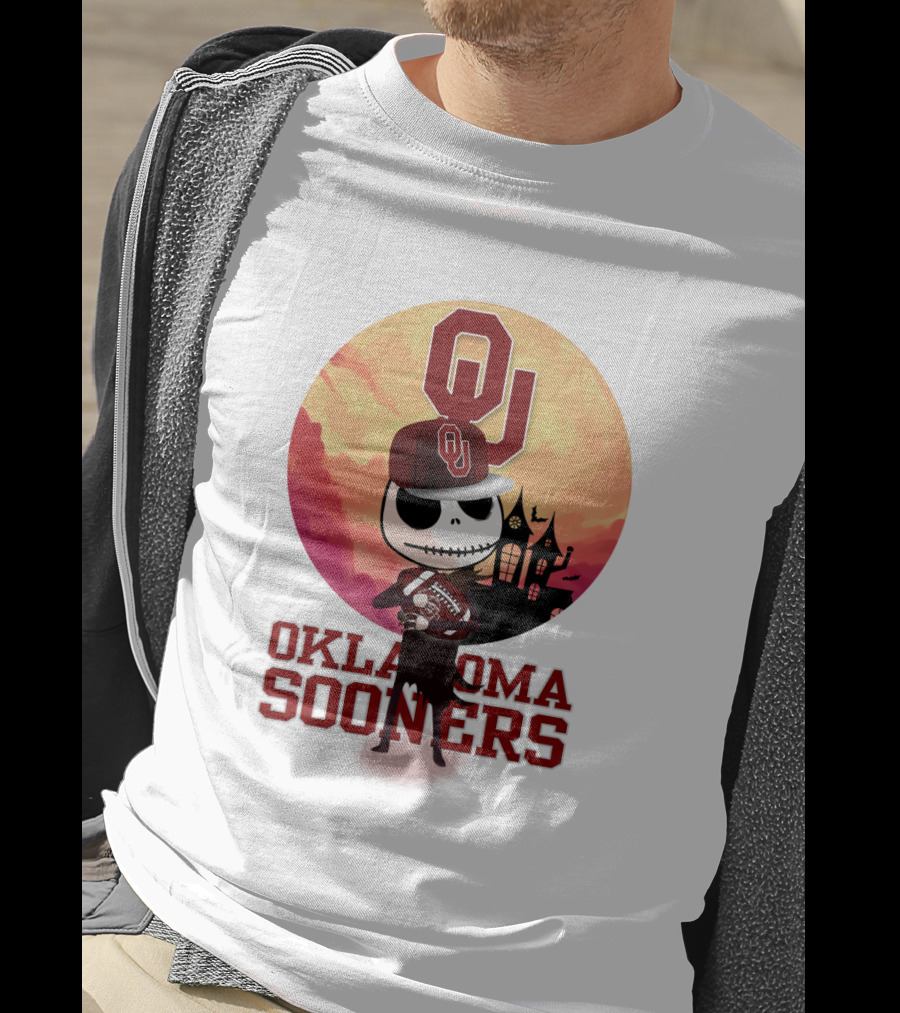 Oklahoma Sooners Jack Skellington Football Ou Halloween T-Shirt