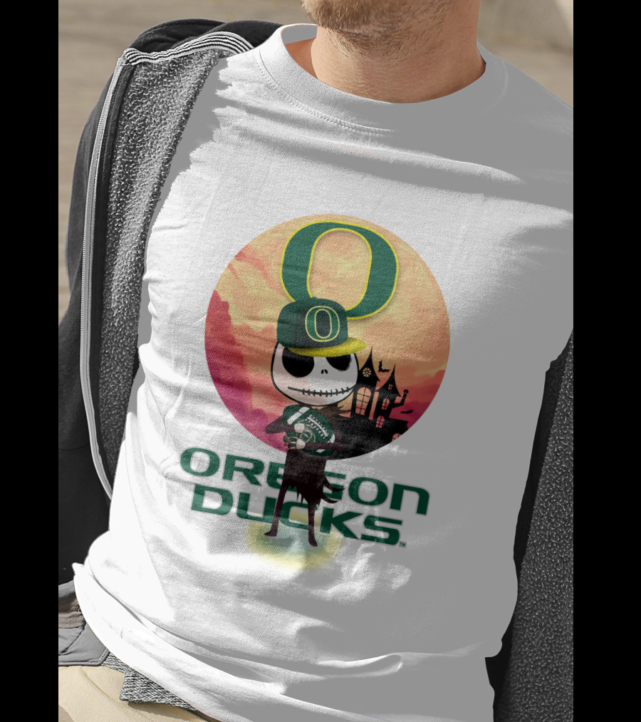 Oregon Ducks Halloween Skeleton O T-Shirt