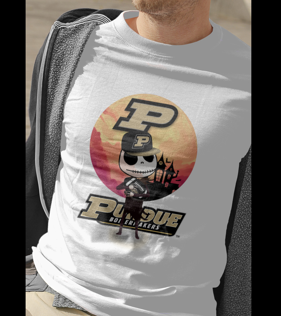 Purdue Boilermakers Skeleton Football Halloween T-Shirt