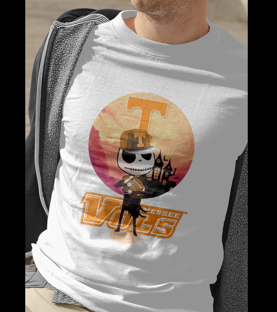 Tennessee Vols Jack Skellington Halloween Football T-Shirt