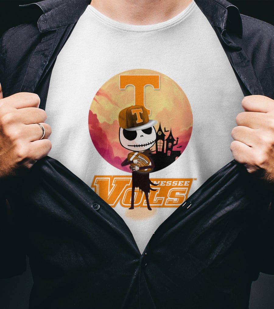 Tennessee Vols Jack Skellington Halloween Football T-Shirt