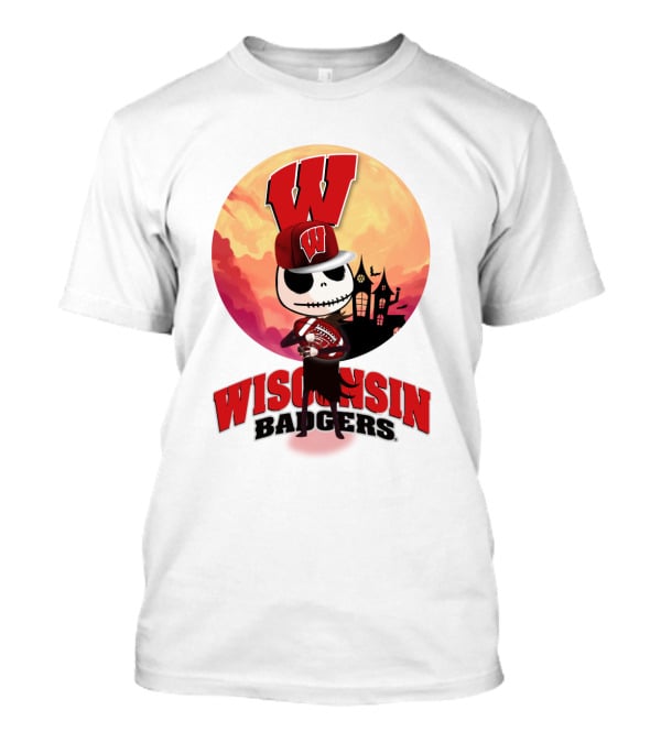 Wisconsin Badgers Halloween Skeleton T-Shirt