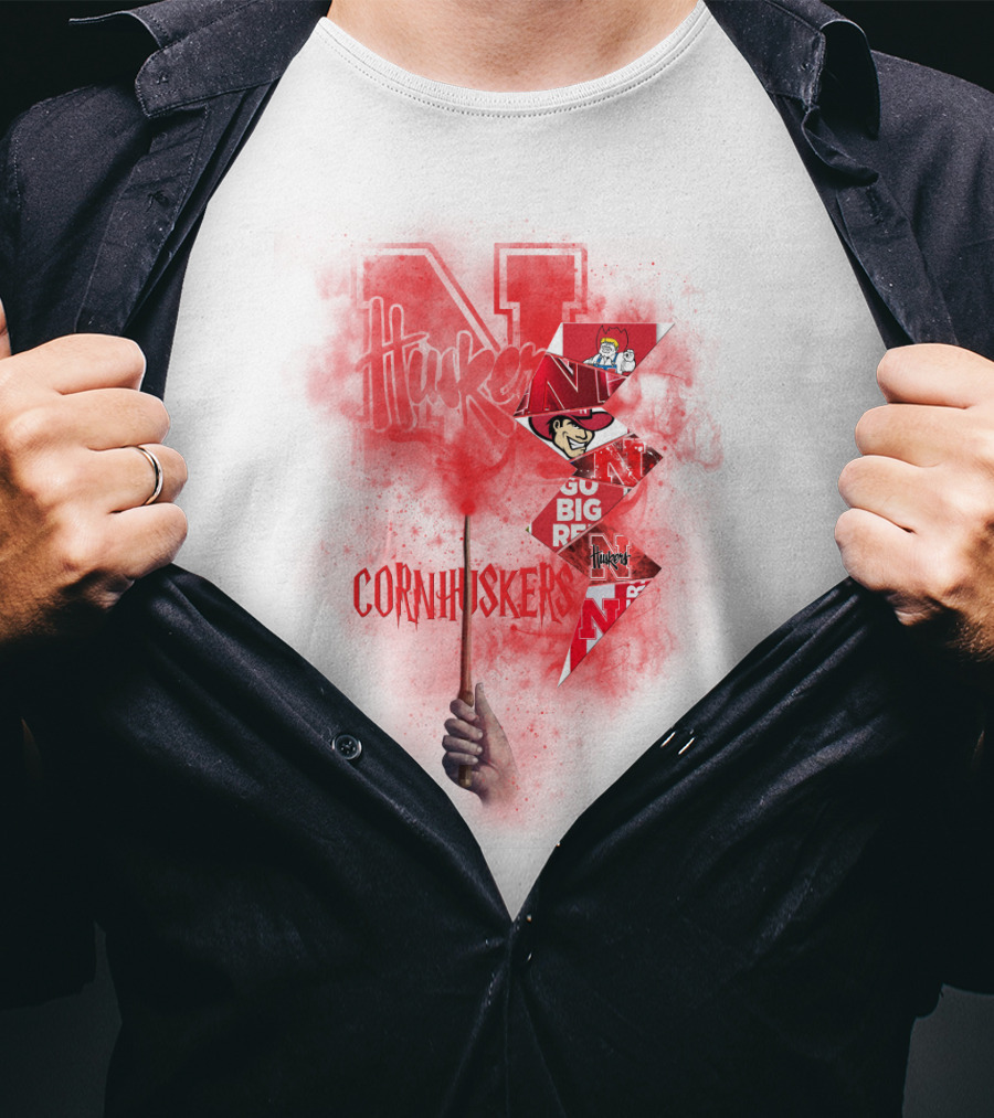 Nebraska Cornhuskers Go Big Red N Huskers Cornhuskers Magic Wand T-Shirt