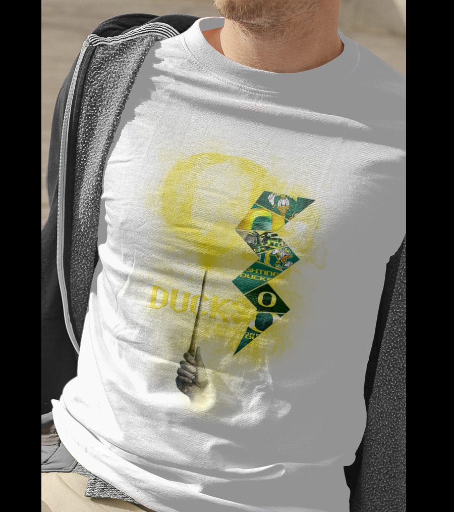 Oregon Ducks Lightning Bolt Logo Collage T-Shirt