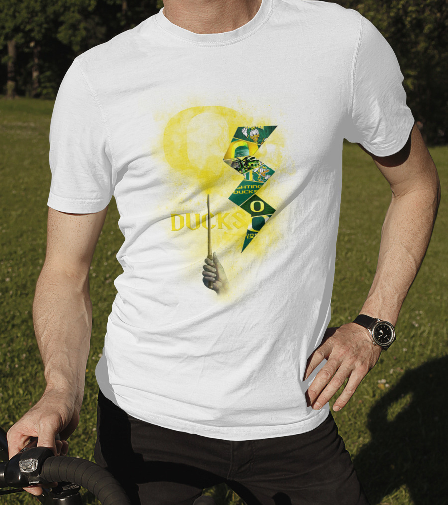 Oregon Ducks Lightning Bolt Logo Collage T-Shirt