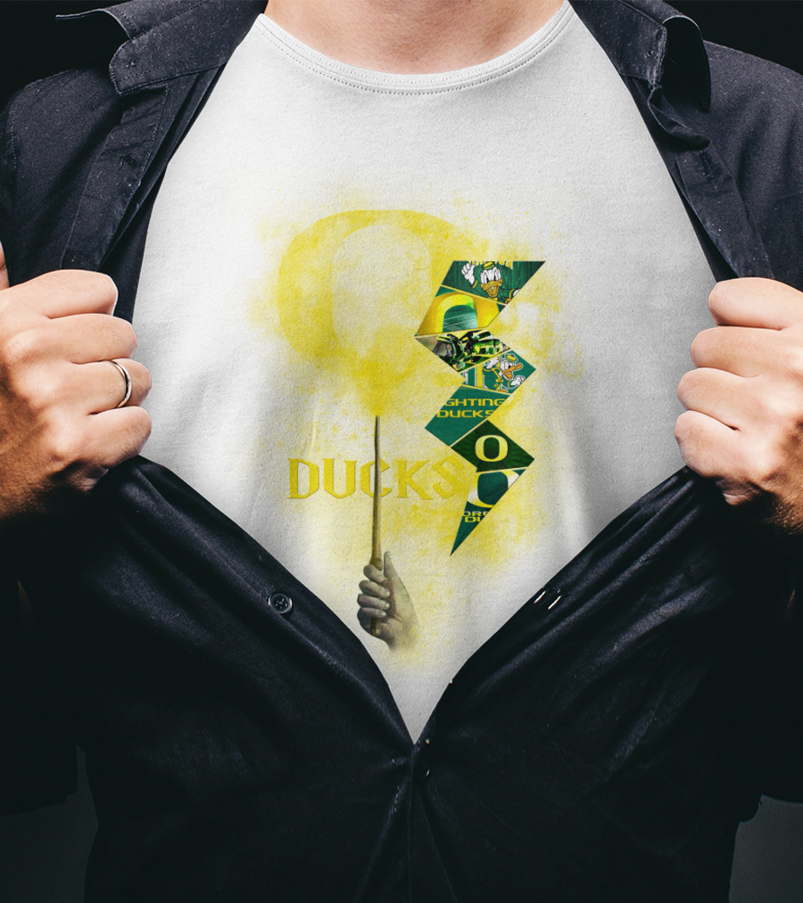 Oregon Ducks Lightning Bolt Logo Collage T-Shirt