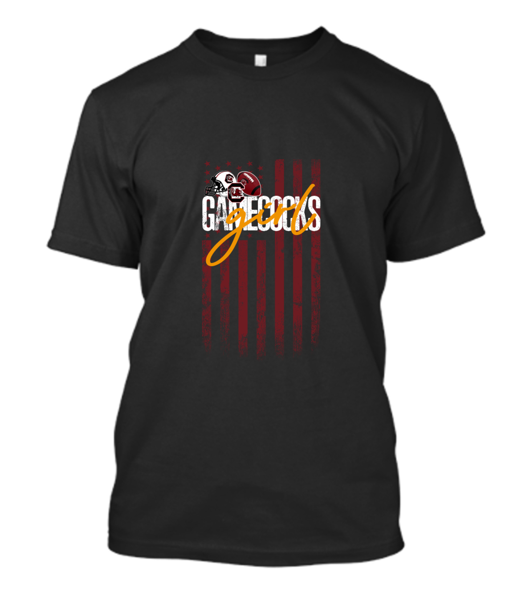 Gamecocks Football Flag Helmet Stars Stripes T-Shirt
