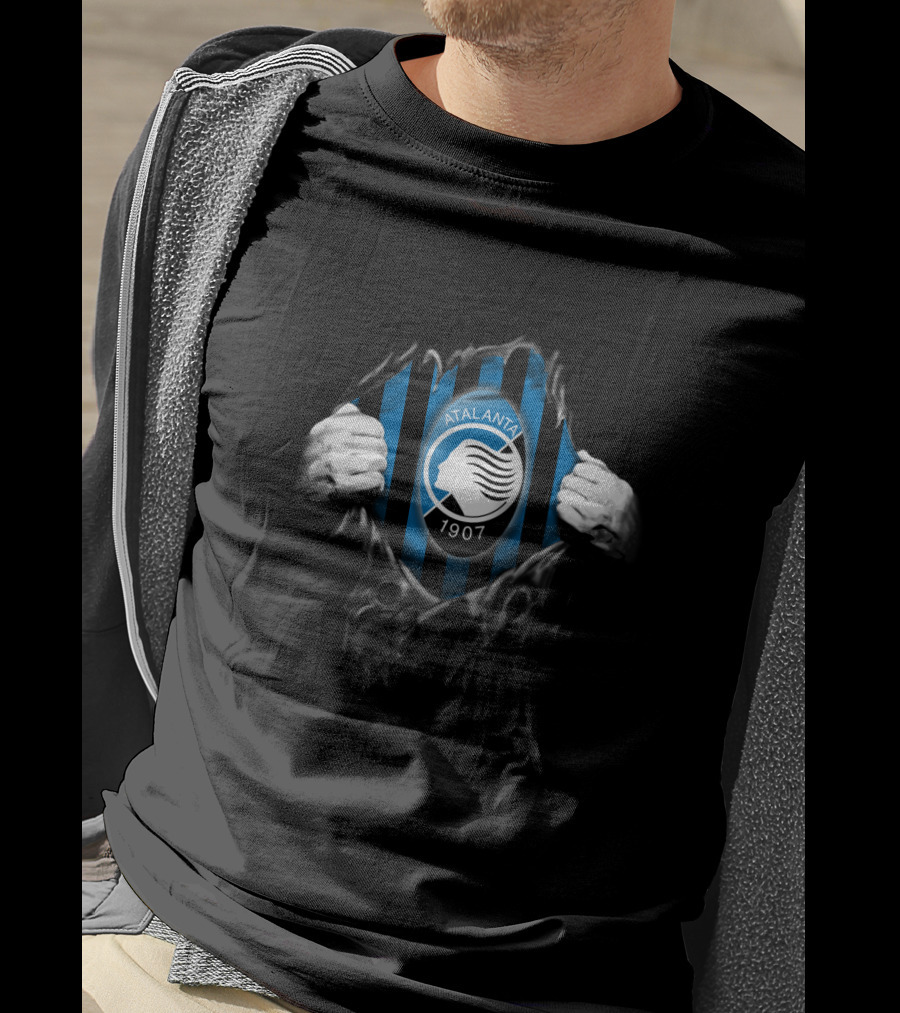 Atalanta 1907 Black And Blue Stripes T-Shirt