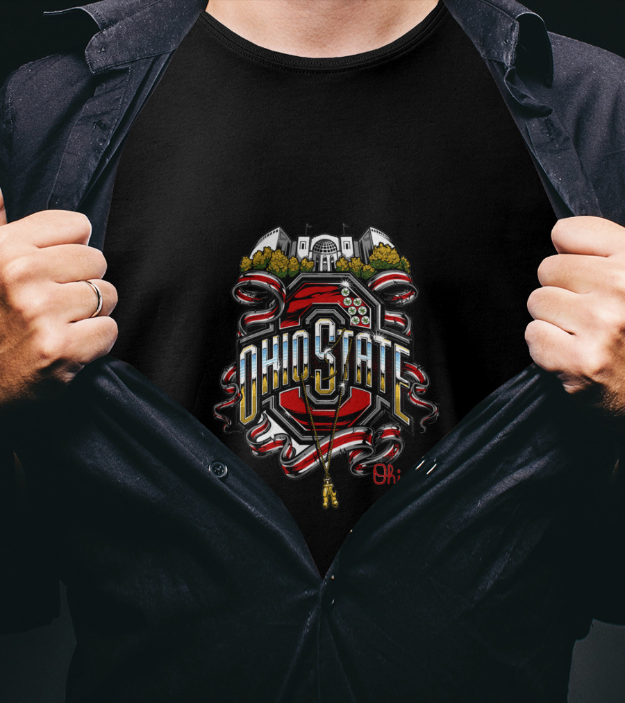 Ohio State Buckeyes Logo With Stadium And Ohio T-Shirt