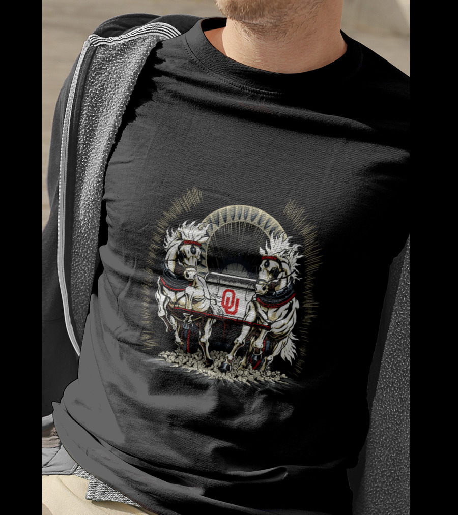 Oklahoma Sooners Schooner Horses Graphic T-Shirt