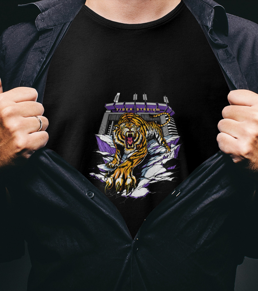 Tiger Stadium Roaring Tiger Breakthrough T-Shirt