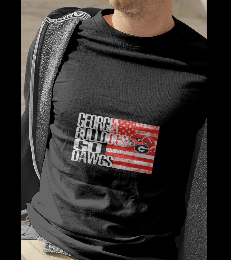 Georgia Bulldogs Go Dawgs American Flag T-Shirt