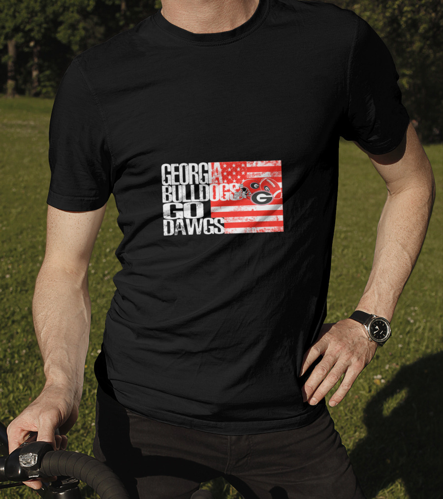 Georgia Bulldogs Go Dawgs American Flag T-Shirt