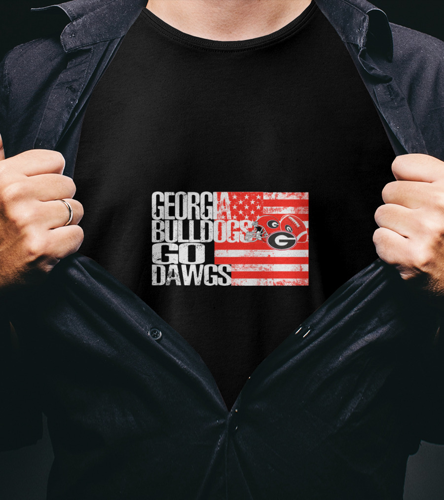 Georgia Bulldogs Go Dawgs American Flag T-Shirt