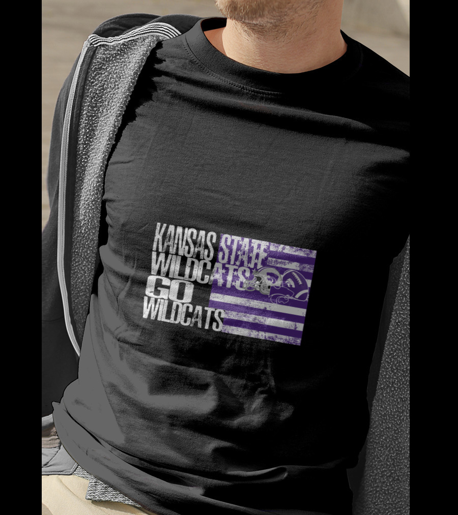 Kansas State Wildcats Go Wildcats Flag T-Shirt