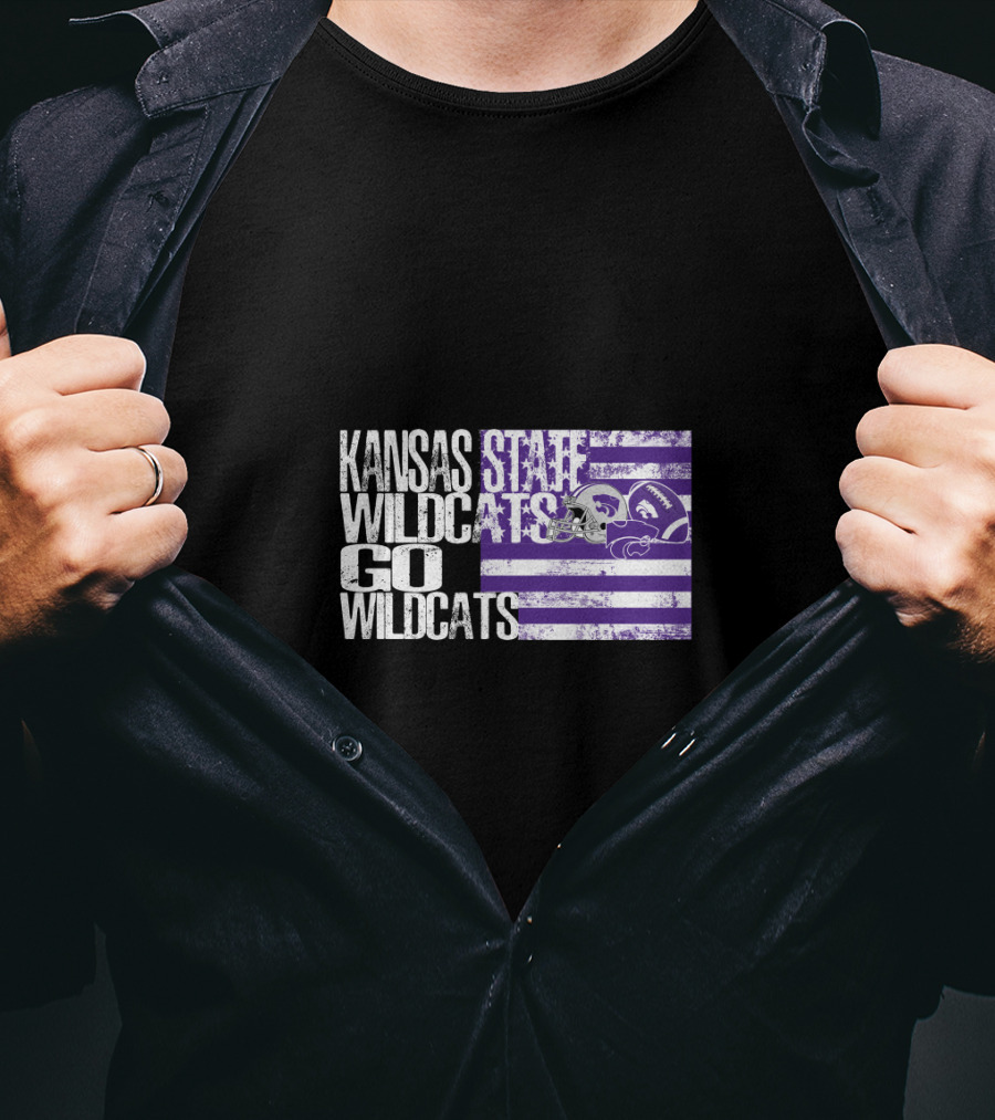 Kansas State Wildcats Go Wildcats Flag T-Shirt