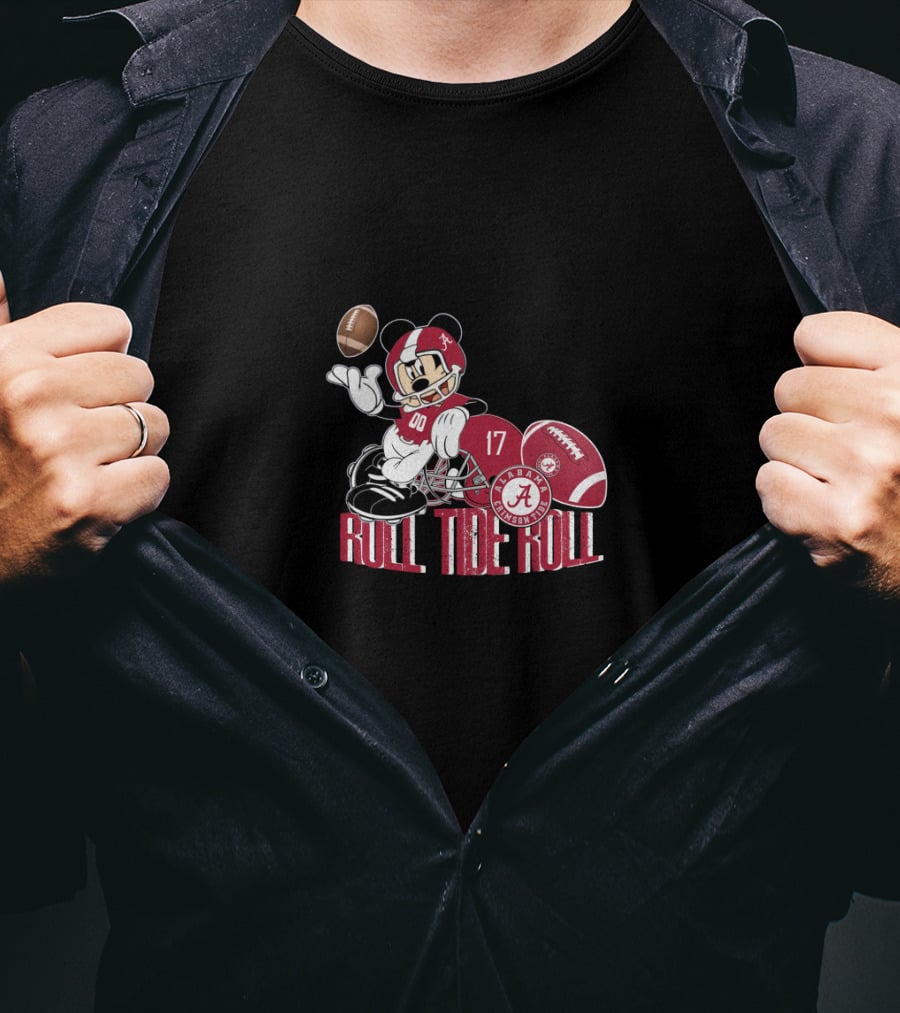 Roll Tide Roll Alabama Football Mickey Mouse T-Shirt