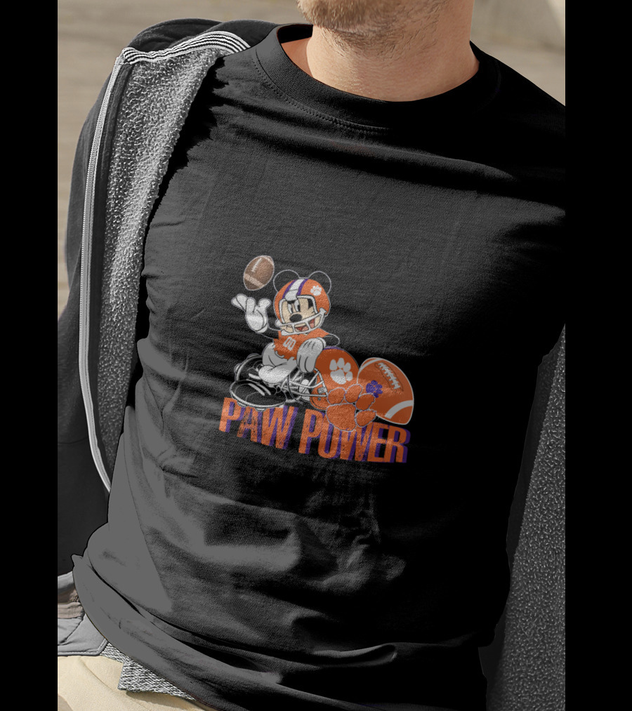Paw Power Chtnca8005 Football Mouse Character Orange Helmet T-Shirt