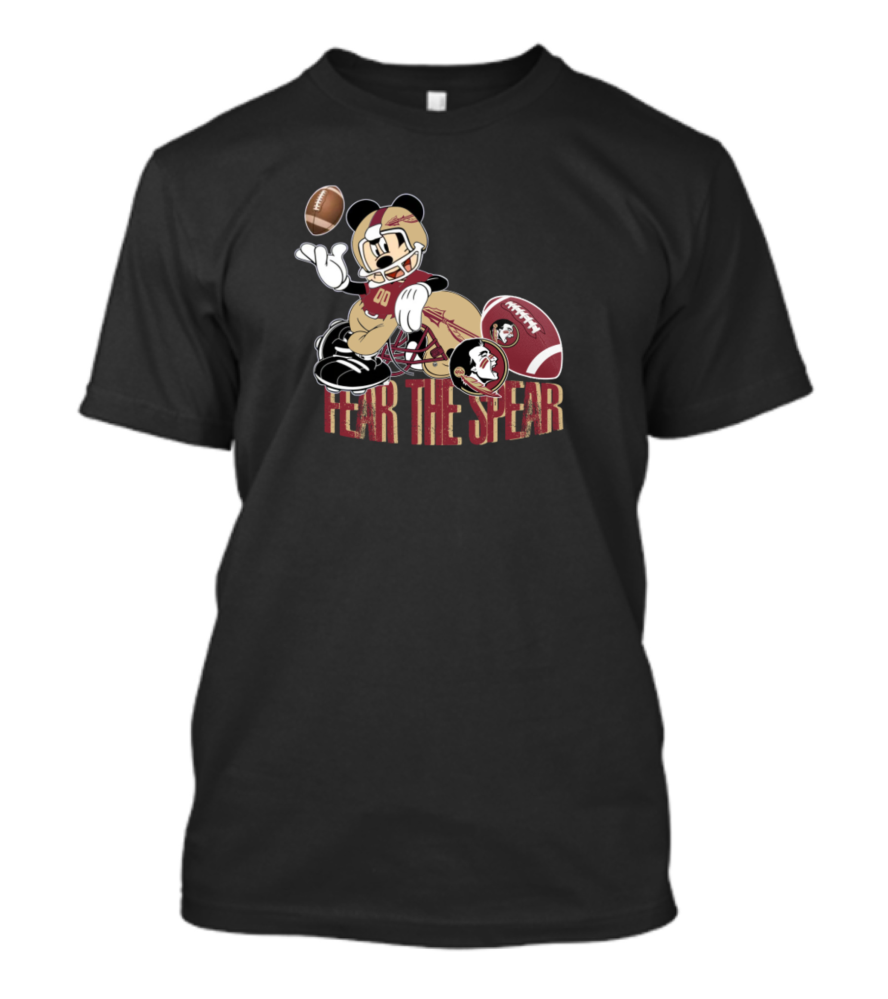 Fear The Spear Chtnca8008 Mickey Football Florida State T-Shirt