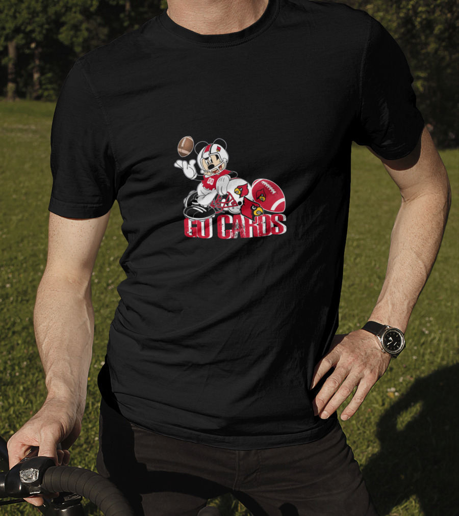 Mickey Mouse Football Go Cards Louisville Cardinals Chtnca8013 T-Shirt
