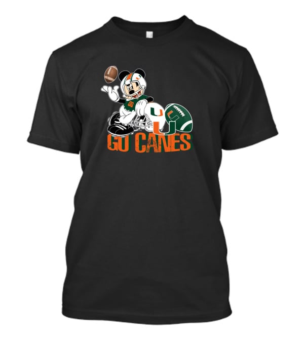 Go Canes Mouse Football Miami T-Shirt