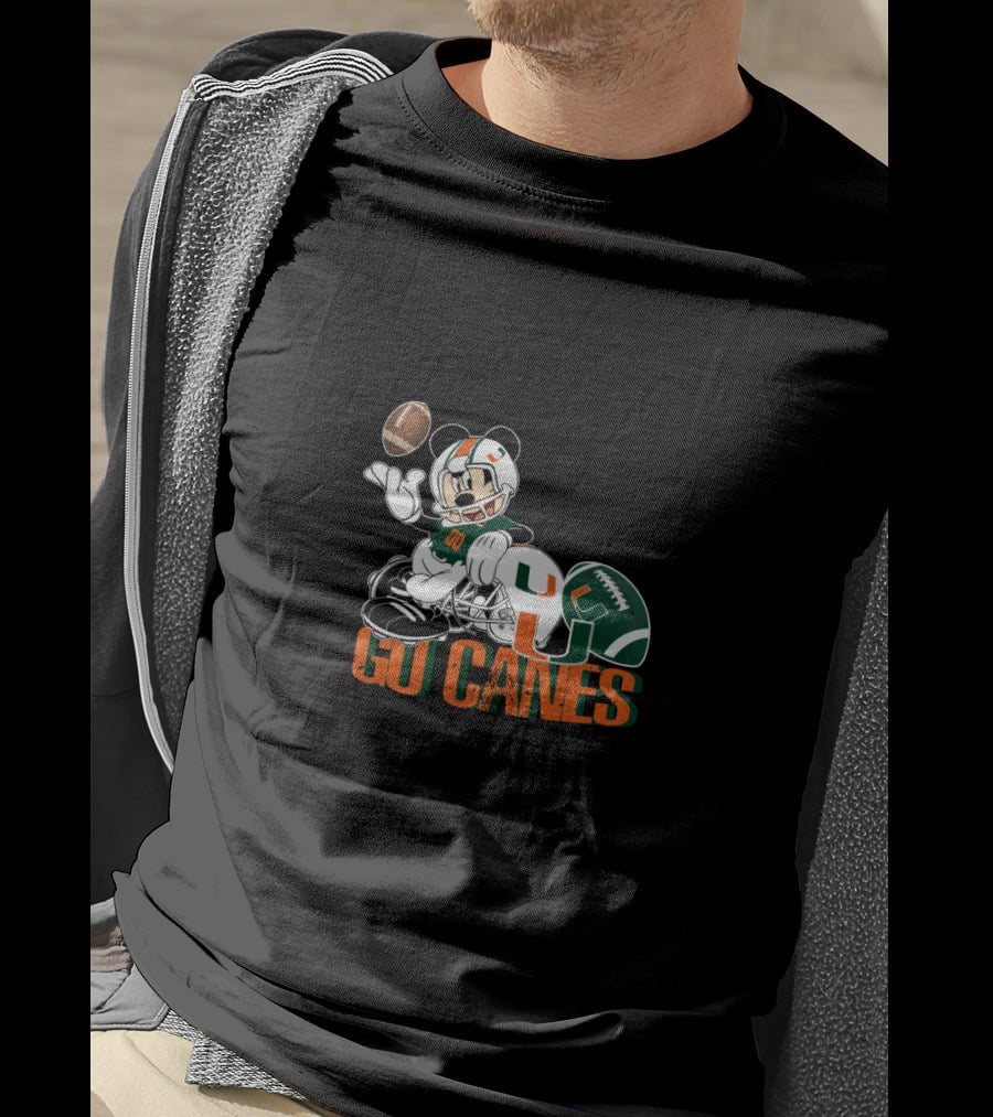 Go Canes Mouse Football Miami T-Shirt