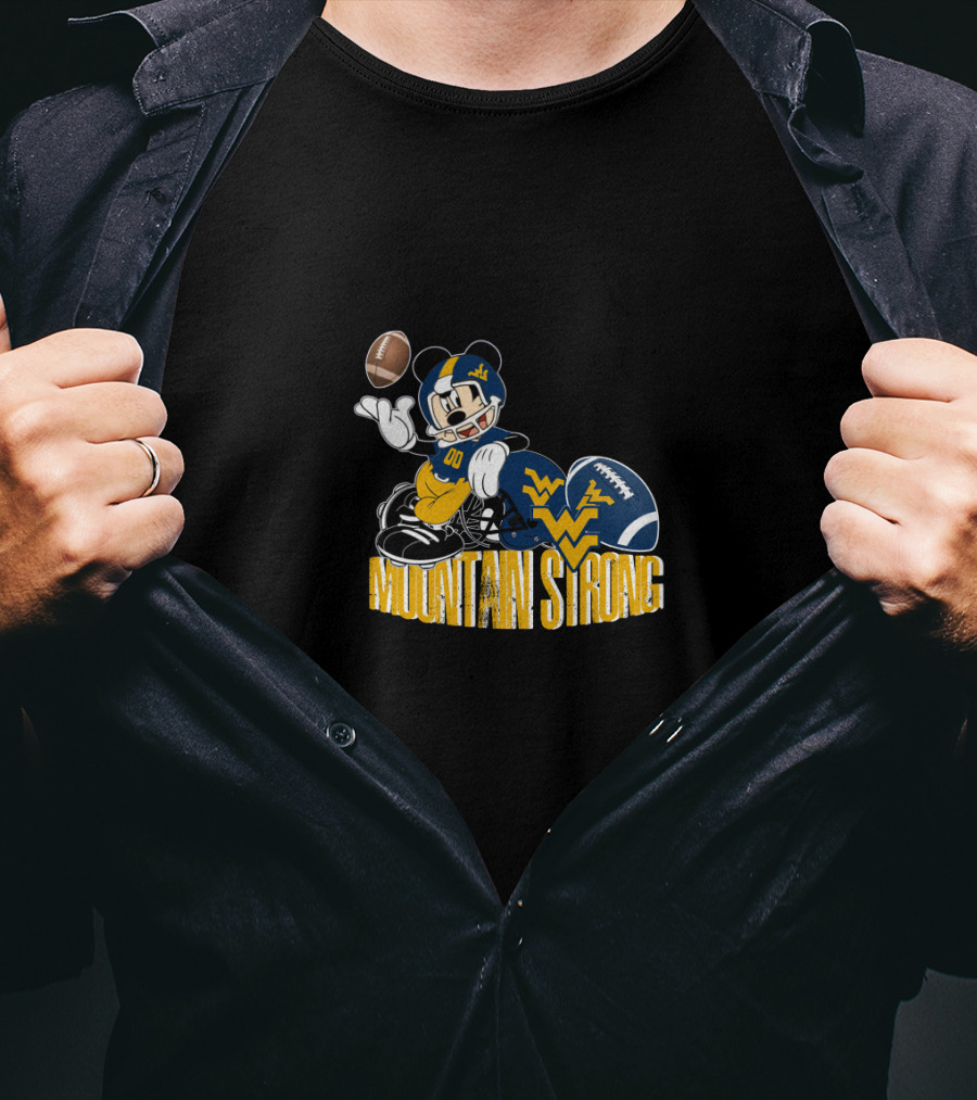 Chtnca8023 Mountain Strong Wv Football Mickey Quarterback T-Shirt