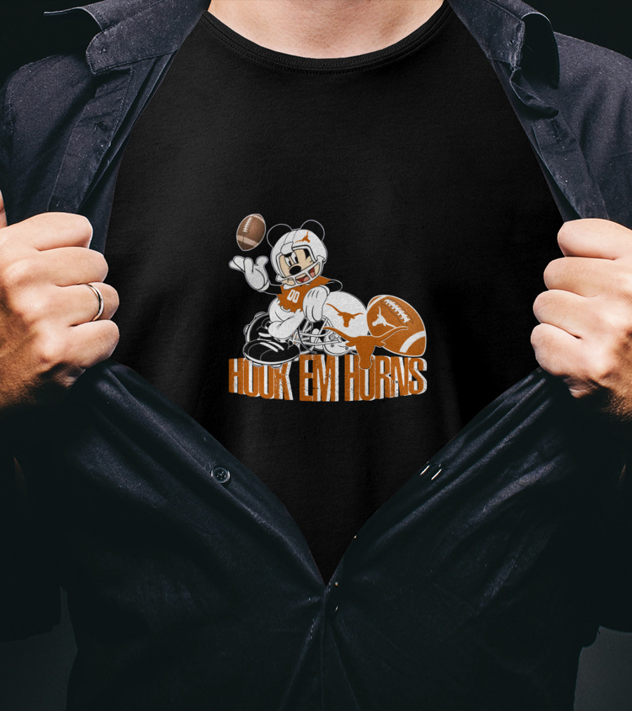 Hook 'Em Horns Football Mickey Chtnca8027 T-Shirt