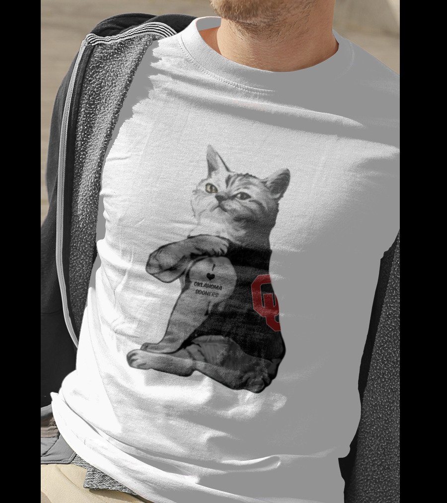 Oklahoma Sooners Cat Mascot Wearing Ou T-Shirt